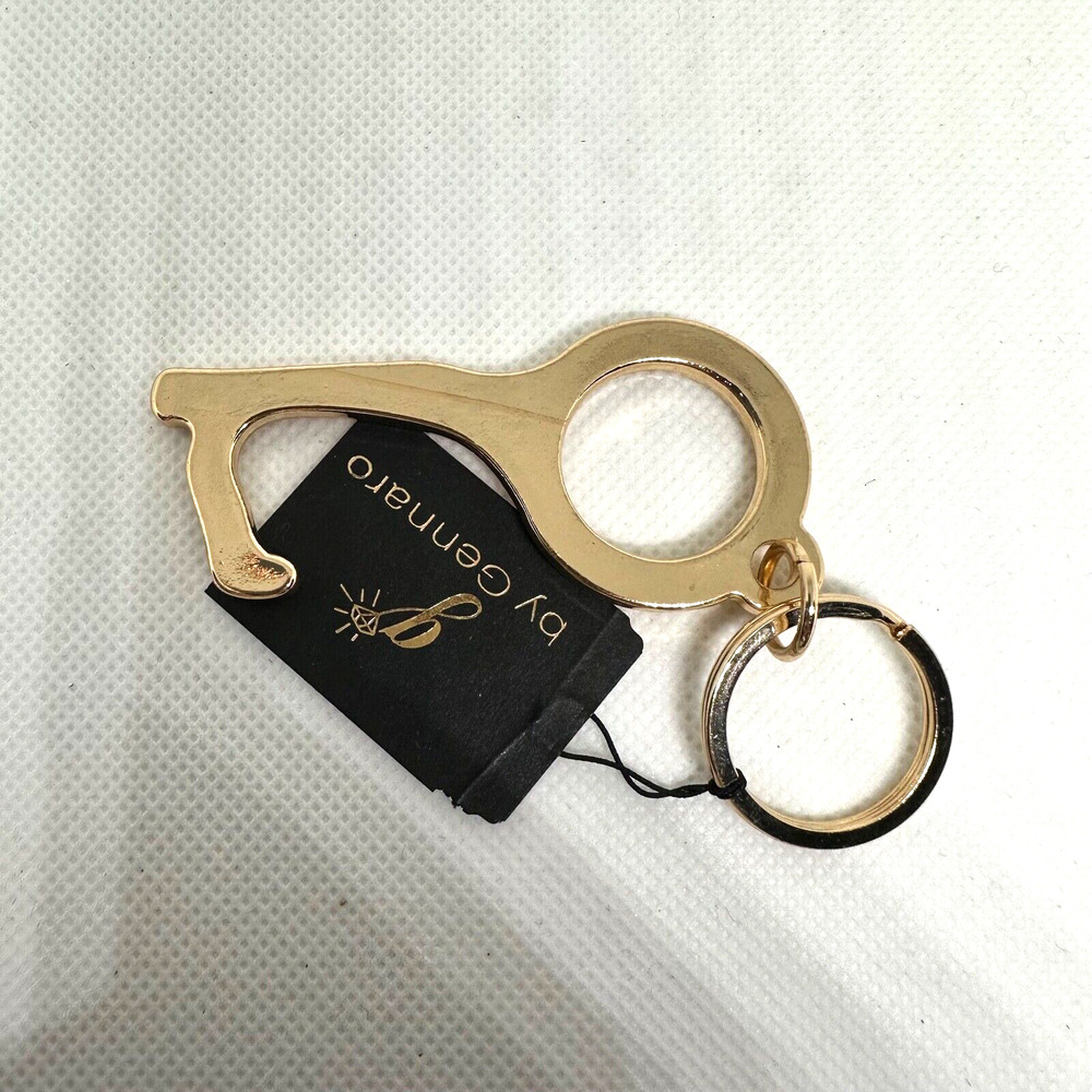 Gennaro Gold Tone Touchless Door Opener Pull Tool Keychain